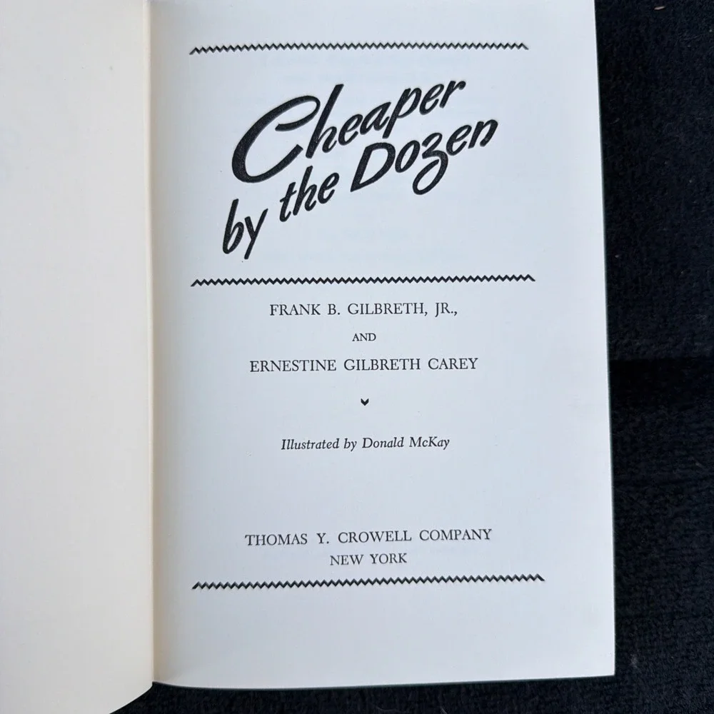 Cheaper by the Dozen HCDJ Frank Gilbreth Ernestine Gilbreth Carey‎ 1st Ed 1949